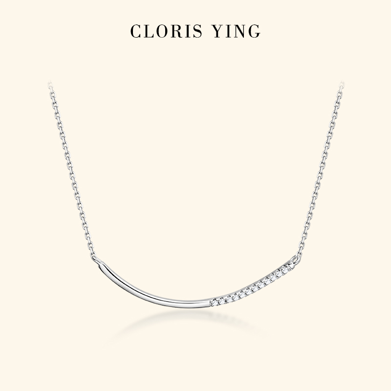 CLORIS  YING笑脸项链高级感轻奢小众情侣礼物日常百搭莫桑钻颈链