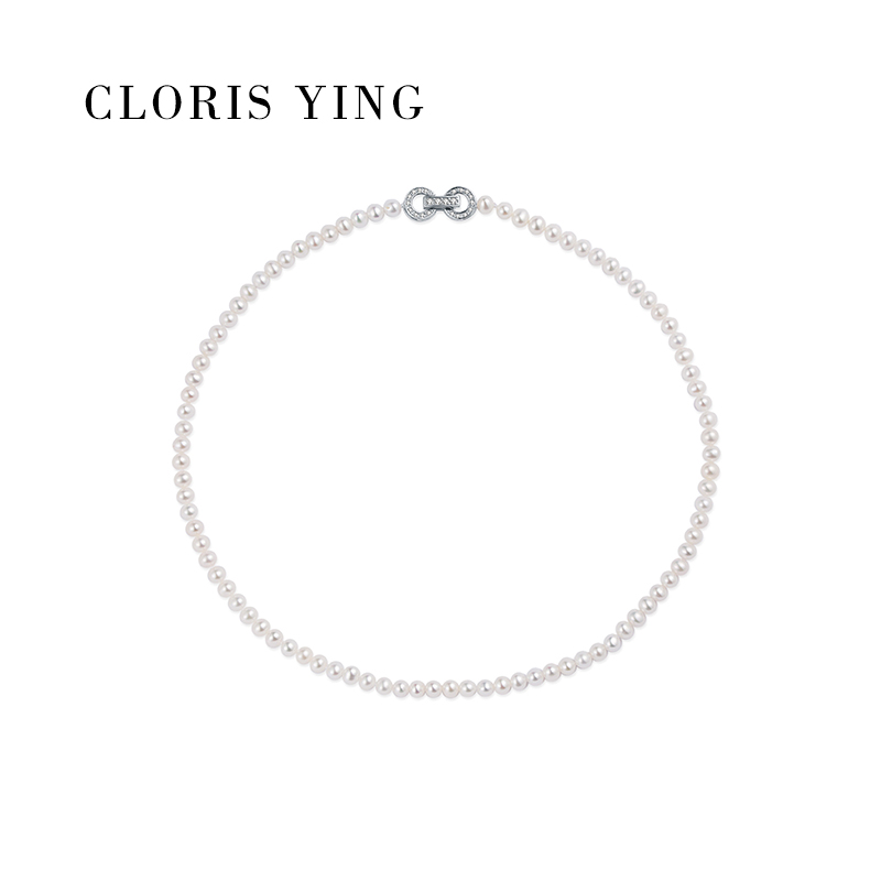 CLORISYING八字扣轻奢珍珠项链女新款高级感可叠戴满串锁骨链颈链