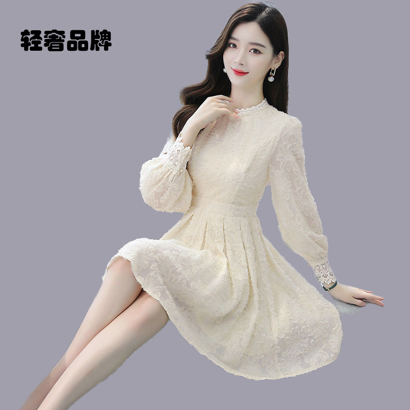 朗姿约定早春秋2025年新款女装打底连衣裙子温柔风小个子法式长袖