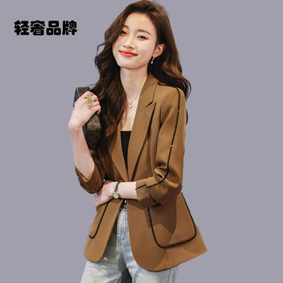 朗姿约定西装外套女春秋2026新款高级感小个子修身今年流行小西服