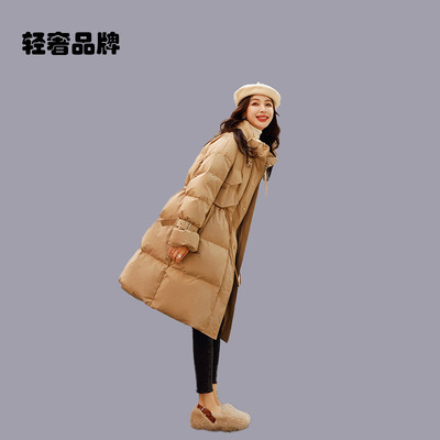 朗姿约定羽绒服女款2025年新款冬季立领加厚中长款小个子款外套