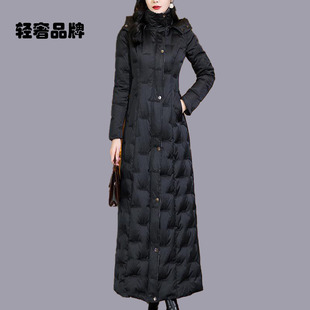 朗姿约定女士羽绒服冬季气质新品牌保暖超长款白鸭绒过膝到脚踝