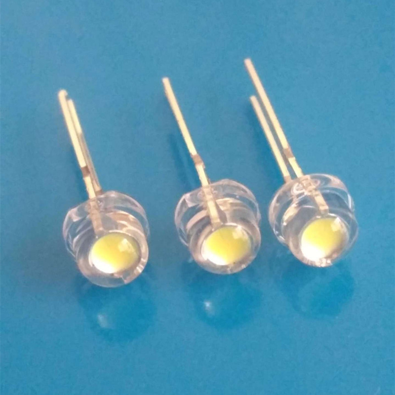 F5草帽白灯超大杯LED草帽灯珠正白 高亮0.2W草帽白光灯珠