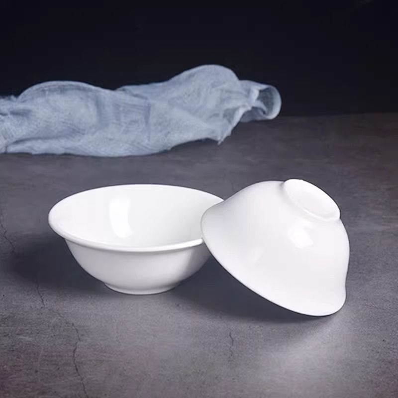 纯白色陶瓷贡碗翅碗简约家用调料碗饭店商用耐热釉下彩可微波炉