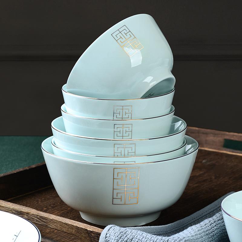 玉珑1992青瓷碗家用吃饭碗釉下彩