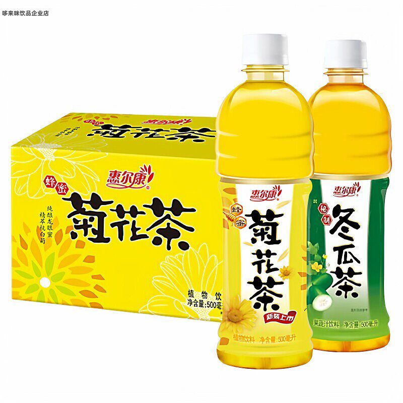 惠尔康冬瓜茶蜂蜜菊花茶500ml*15瓶整箱夏季植物秘制凉茶饮料饮品