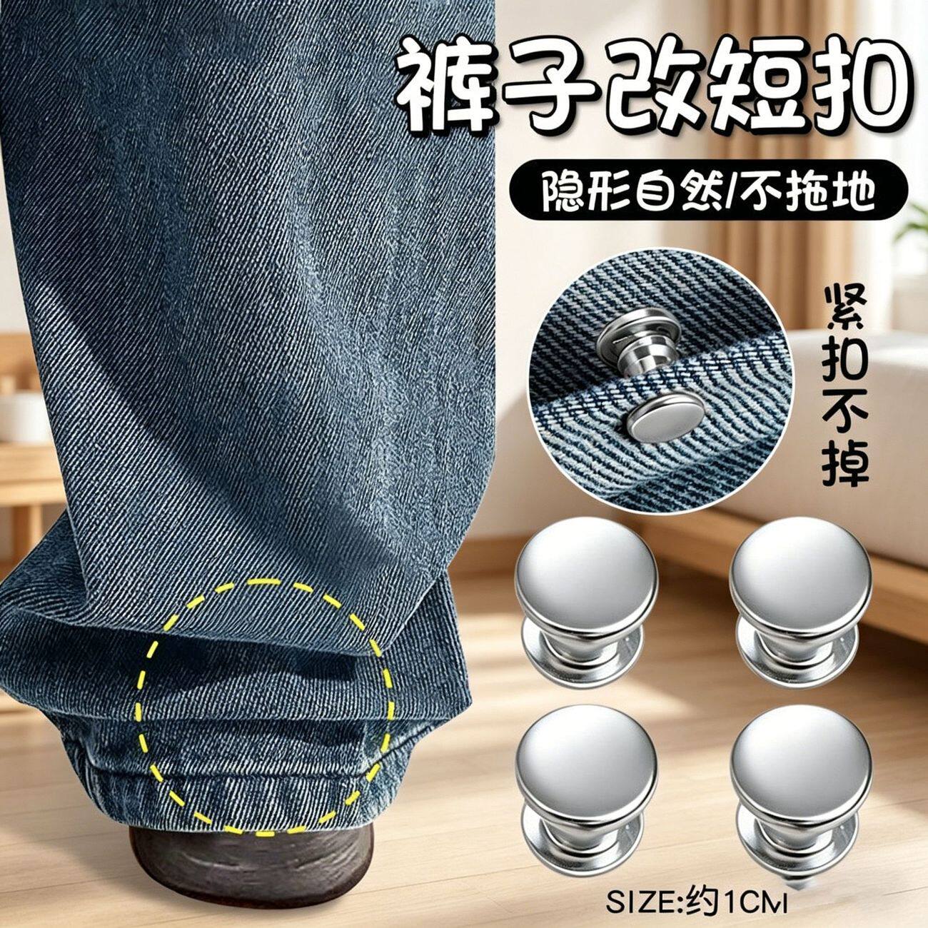 隐形金属裤脚改短固定夹防踩踏