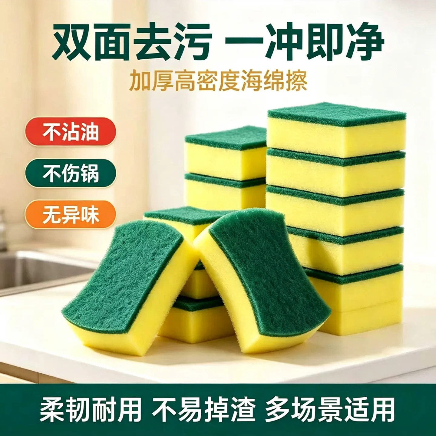 厨房洗碗洗锅魔力海绵擦