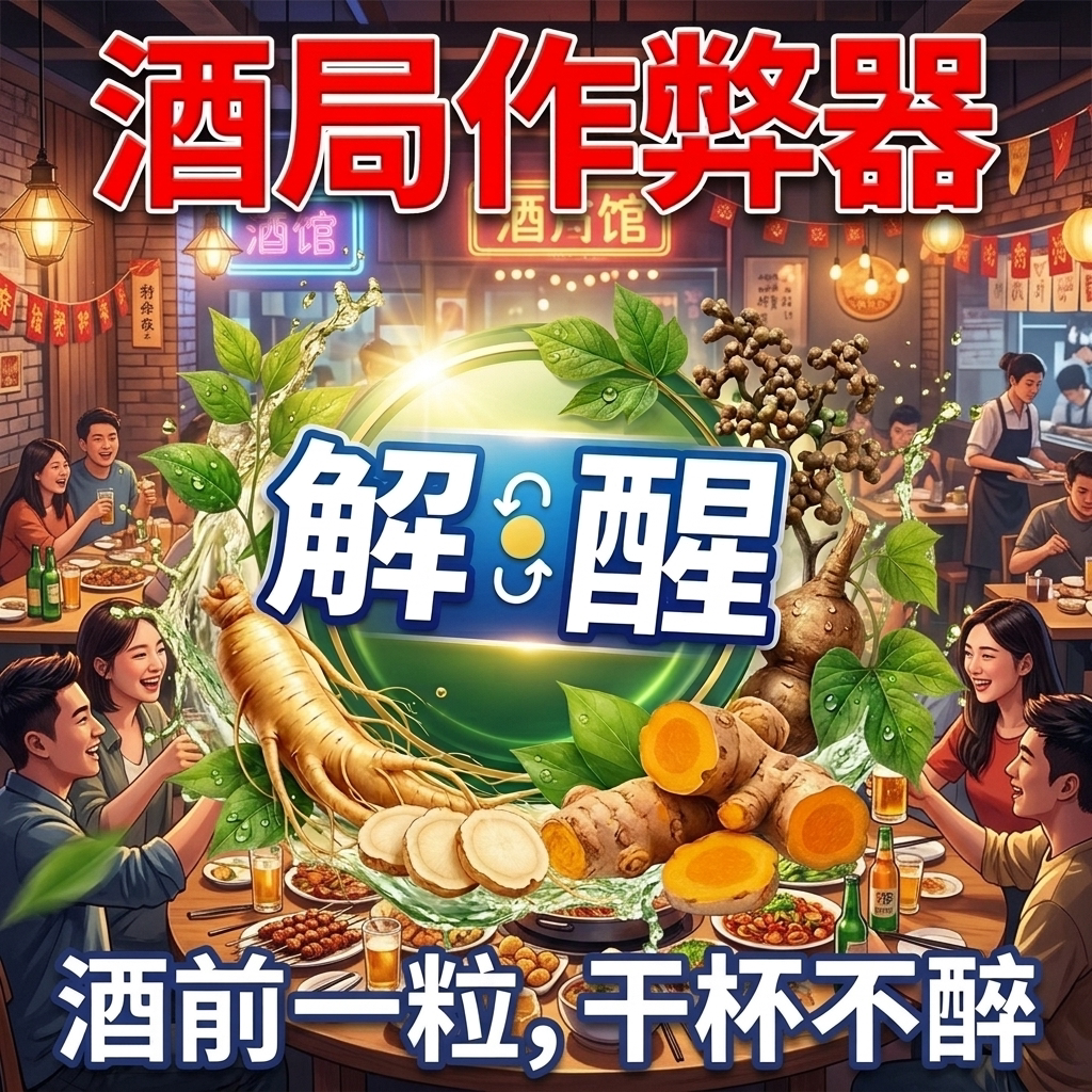 葛根枳椇子搭配解酒药护片肝快速醒酒好物不醉糖液特器神一名第效