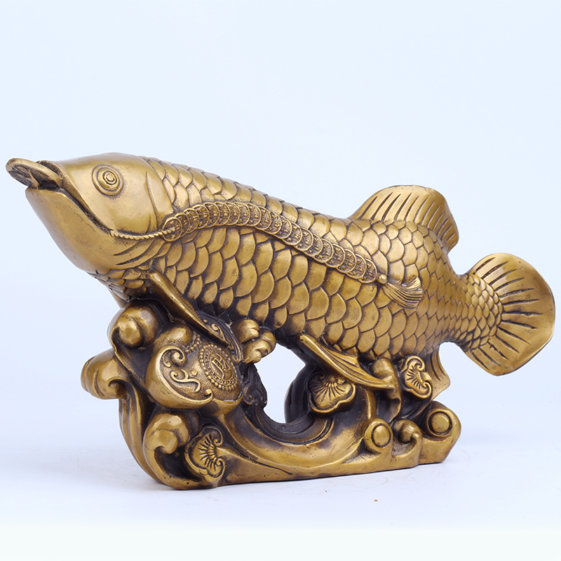 速發(fā)銅魚擺件招財(cái)大號銅金龍魚年年有魚鯉魚裝飾客廳家居店鋪公司