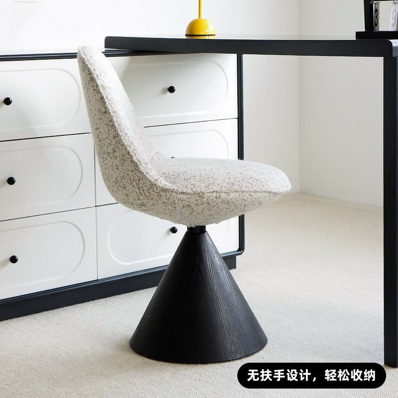 意式极简设计师卧室化妆椅凳可旋转餐椅现代家用靠背梳妆椅ROMBY