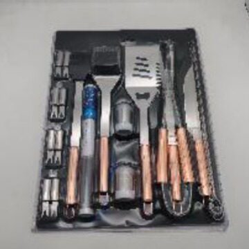 亚马逊热销 户外烧烤工具套装22件套烤具双面吸塑套装