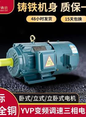 厂家直供45W马达电机YVP-4极55w75w变频调速电动机90w110千瓦