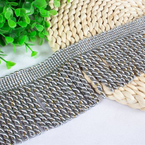 8公分窗帘金丝绳排窗帘花边配件流苏边穗沙发粗排麻花扭排须12米