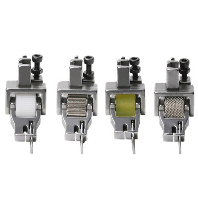 平车SP-18厚料左右止口挡边滚轮压脚缝纫机压明线切线带轮子压脚