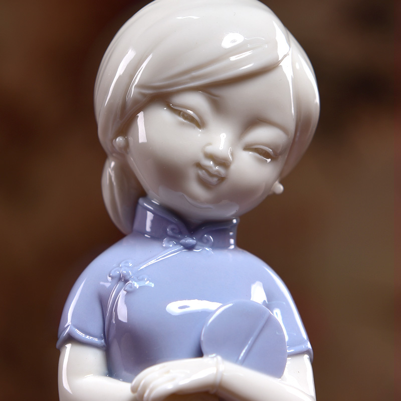 东方泥土 陶瓷人物雕塑艺术工艺品家居电视柜装饰摆件仕女D33-06