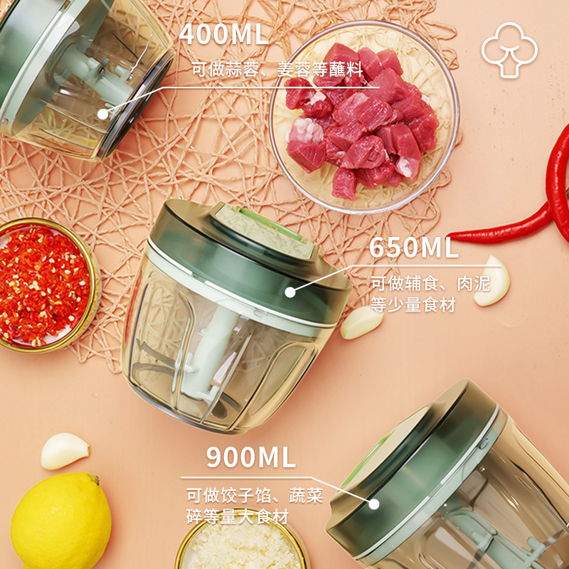 拉蒜器蒜泥器捣蒜器拉蒜搅蒜器蒜蓉手动绞肉搅碎机打蒜器切蒜器