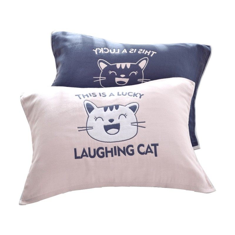 纯棉枕巾一对装纱布枕头毛巾大人高档全棉情侣忱巾单人女生可爱欧