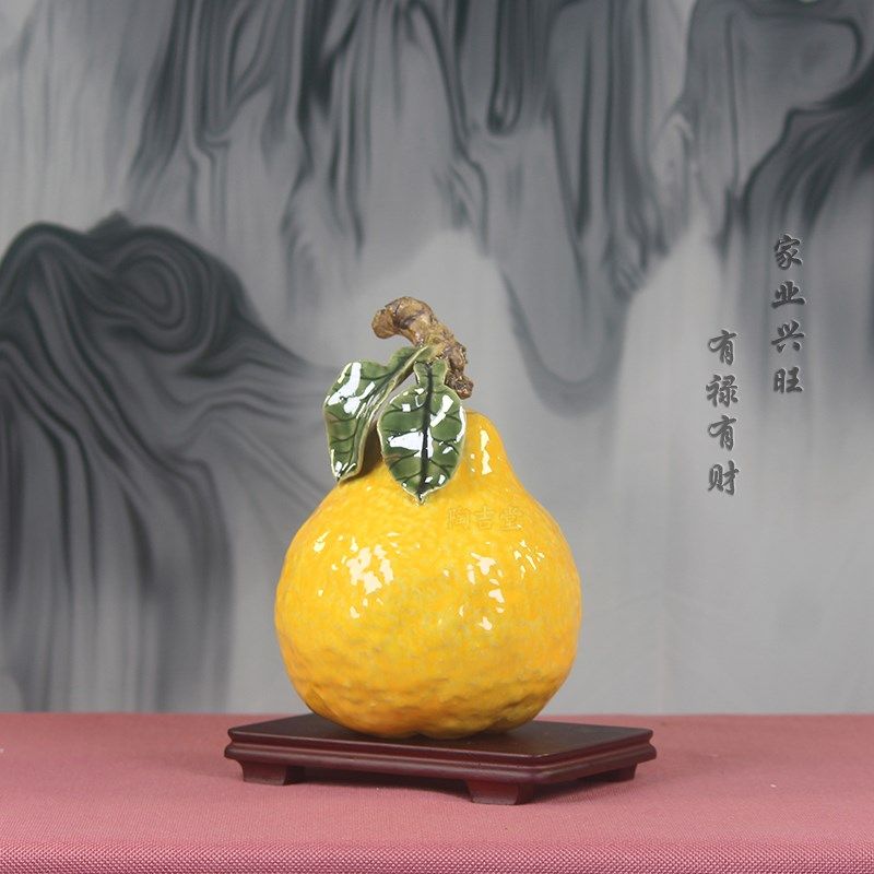 新品石湾公仔陶瓷柚子家业兴旺中式古典家居玄关艺术摆件装饰送礼,家居饰品,装饰摆件,淘宝优惠券,粉丝福利购,淘宝优惠卷