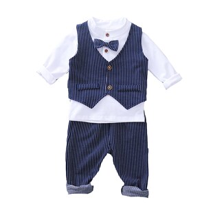 儿童西装1男童装套装2秋季西服三件套3宝宝英伦礼服4岁小孩春装潮
