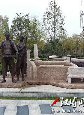 纺织雕塑玻璃钢织夏布场景铜雕铸铜民俗人物雕塑公园广场景区景观