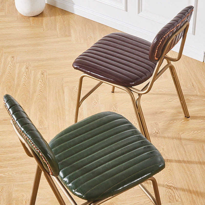 复古铁艺餐椅北欧loft工业风成人靠背皮革椅子美式咖啡厅餐桌椅