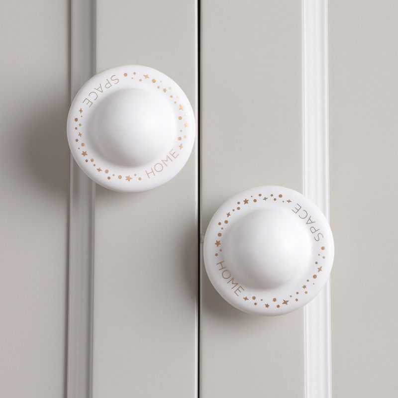 简约个性星球拉手儿童房衣柜门橱柜子家具抽屉明装单孔灰色小把手