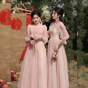 灰色姐妹团伴娘服2024新款 晚礼服连衣裙女平时可穿高级感闺蜜 夏季