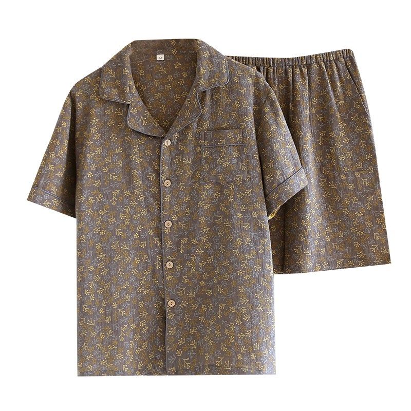 男士睡衣夏季短袖短裤纯棉棉纱薄款全棉双层纱布高档家居服套装,女士内衣/男士内衣/家居服,睡衣/家居服套装,淘宝优惠券,粉丝福利购,淘宝优惠卷