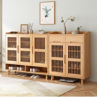 实木鞋柜大容量透气入户门鞋柜客厅玄关柜经济型简约鞋柜家门口用