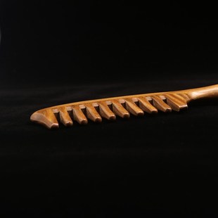 大齿宽齿烫发梳有柄家用按摩梳防脱发绿檀木梳送妈妈常州梳篦礼盒