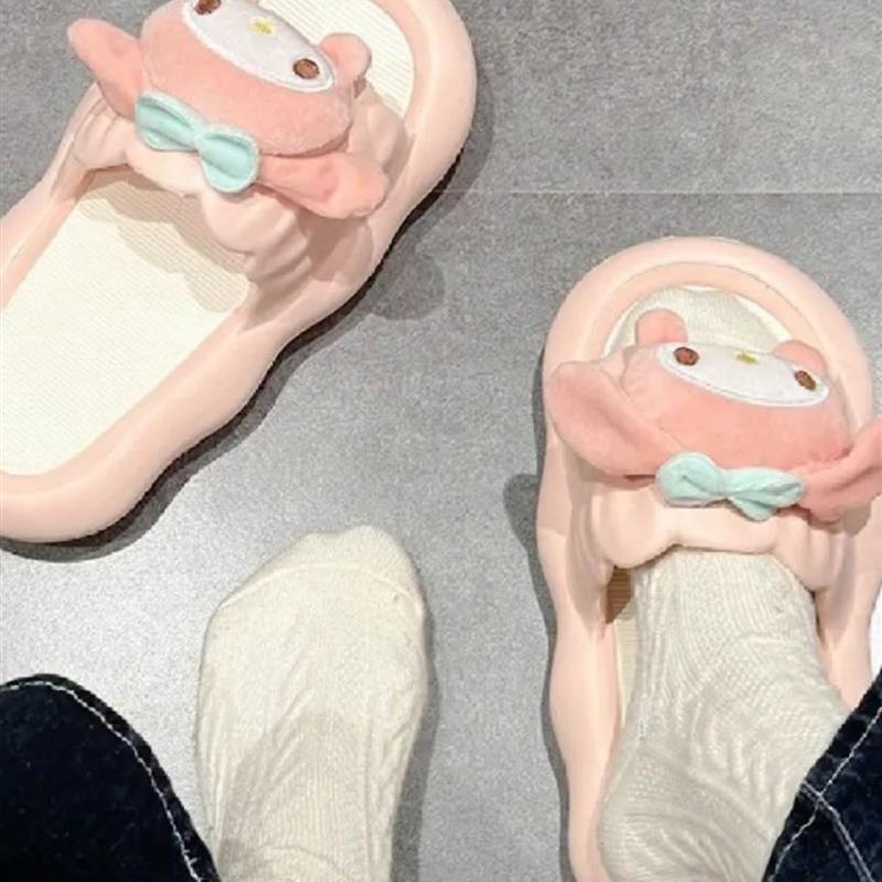 拖鞋女学生宿舍防滑防臭可爱简约厚底踩屎感可外穿卡通个性凉拖