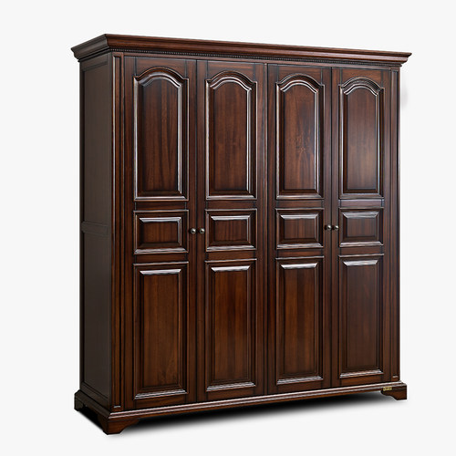 艾诗蒂复古轻奢全实木胡桃木衣柜