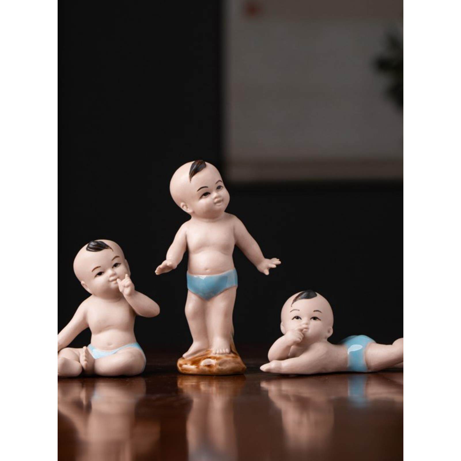 石湾公仔结婚送礼家居陶瓷小饰品摆件吉祥小叮当人丁兴旺多子多福