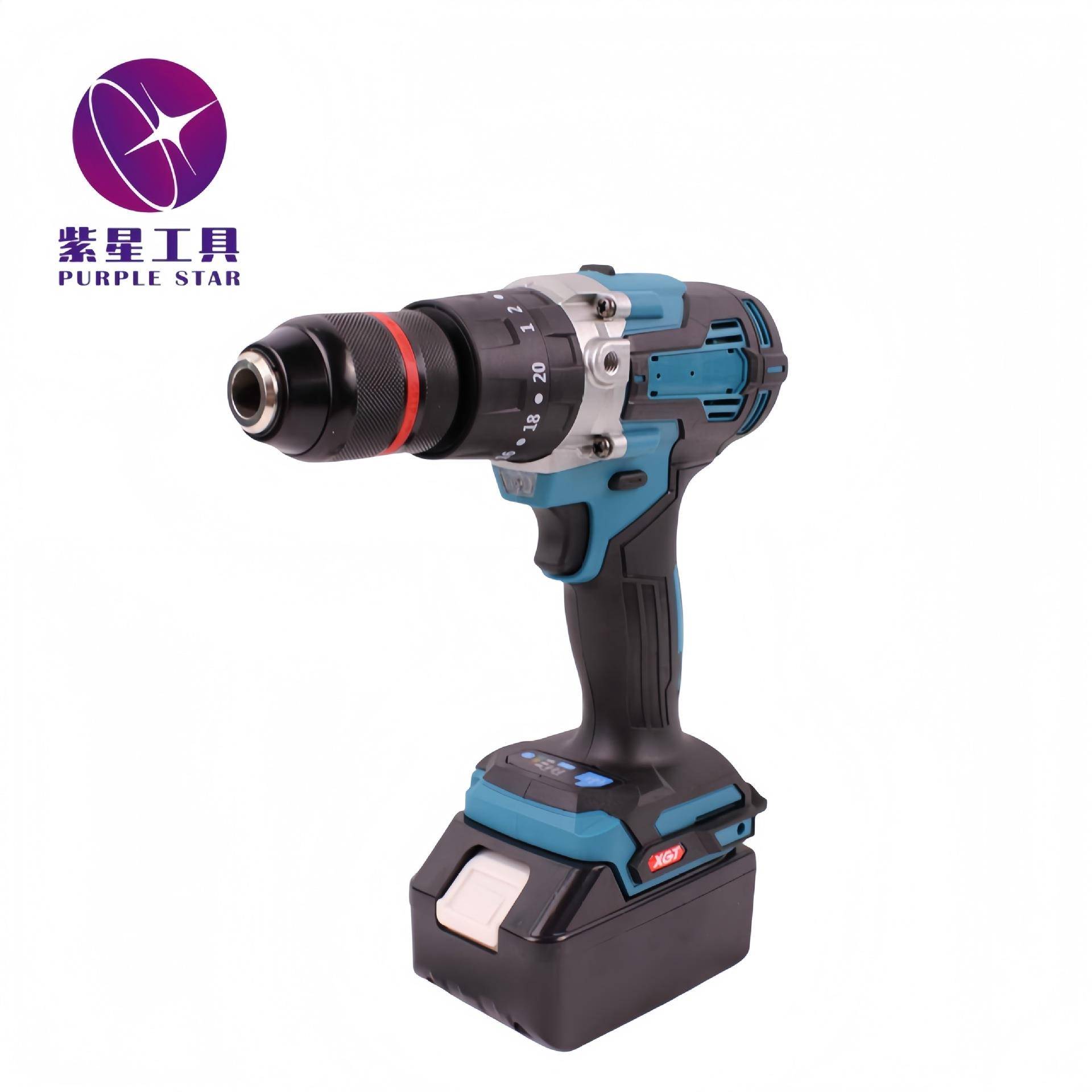 13mm无刷冲击手电钻多功能大功率锂电钻充电式电动螺丝刀外贸