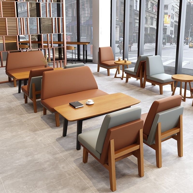 速发咖啡吧沙发卡座休闲吧休息区洽谈书吧茶吧酒厅奶清店桌椅组合