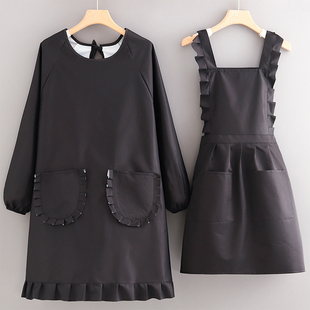 速发环保防水长袖围裙厨房家用做饭罩衣新款工作服lo字o印g围腰