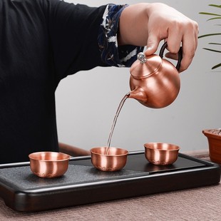 速发紫铜茶壶 茶厚纯铜壶功夫加具茶 配件泡茶壶道煮茶壶沏茶壶小