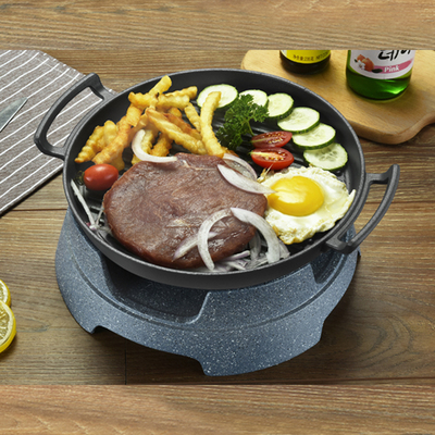 速发材质功正长方圆形海鲜大咖特色餐具酒精炉多方能不锈钢烤盘