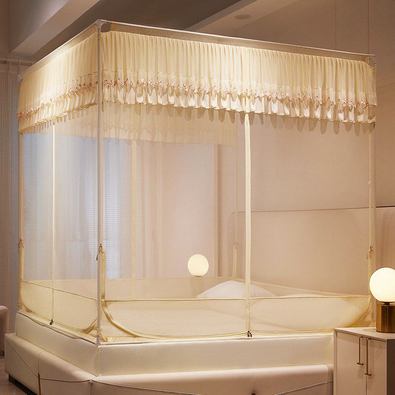 速发2装24新款蚊帐家用卧室婴儿防免掉床公主风止安0床笠方帐防摔