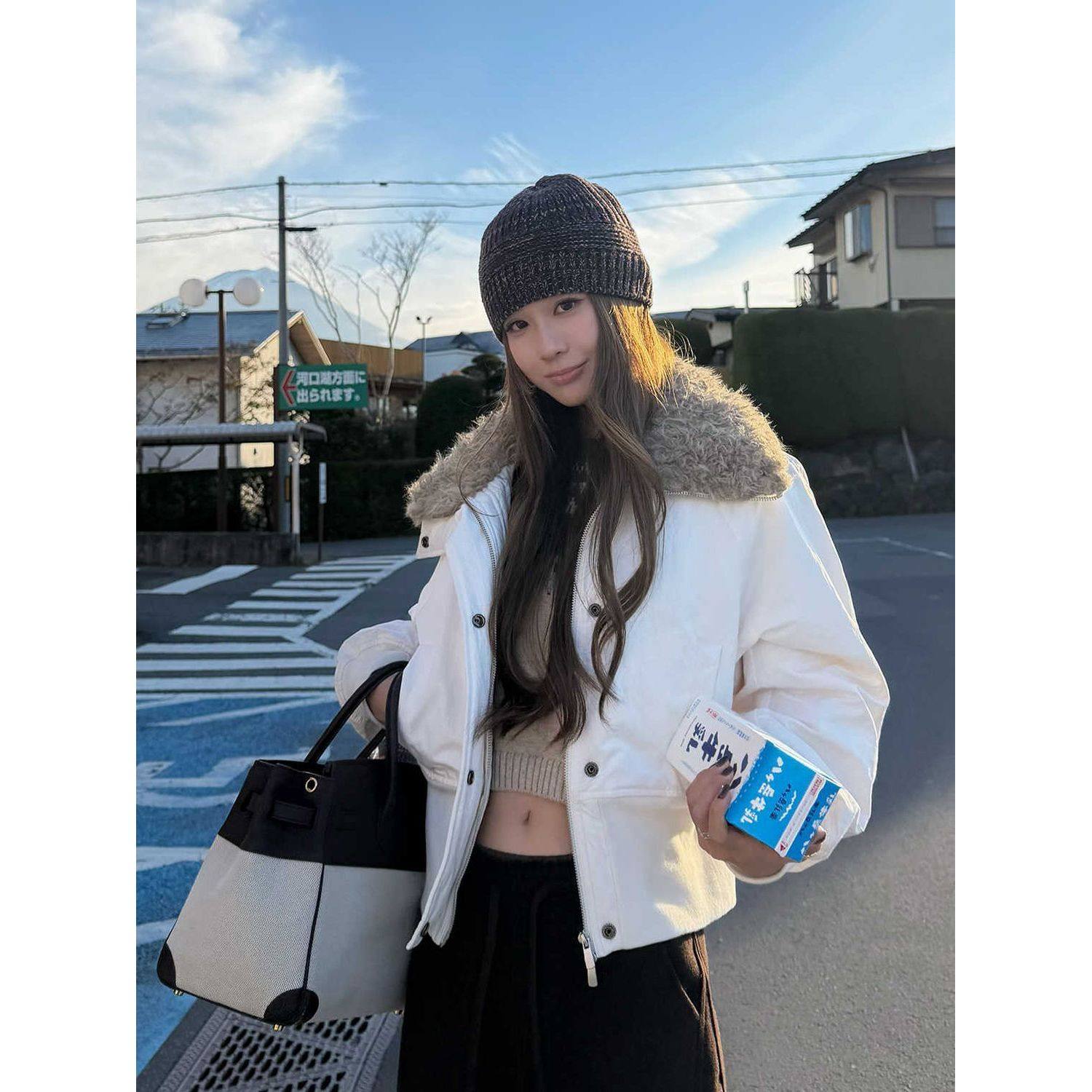 雪绒冬 法式翻领时髦收腰显瘦棉服女2025冬季休闲夹克保暖短外套