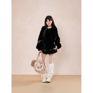 亚文化宅萌感穿搭 猫耳外套甜妹可爱大衣2025秋冬新款中长款外套