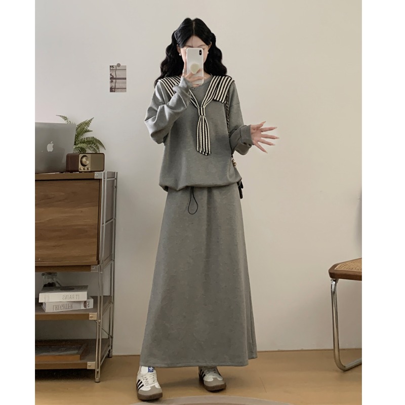 大码胖mm巨显瘦独特漂亮卫衣套装裙2025超火秋装一整套穿搭两件套