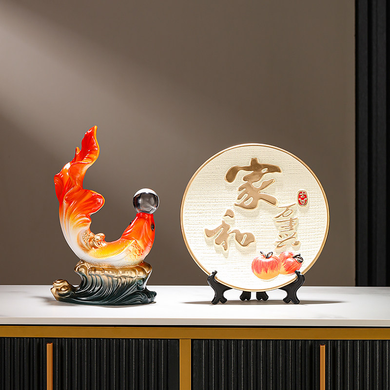 陶瓷年年有余鱼摆件客厅招财装饰品酒柜电视柜玄关柜乔迁搬家礼物,家居饰品,桌面摆件,淘宝优惠券,粉丝福利购,淘宝优惠卷