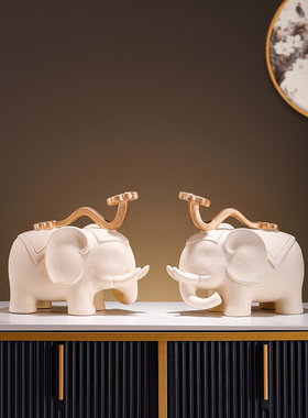 大象如意饰品吸引财富新中式家居覆古民族风格客厅繁华屋电视酒柜