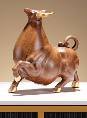 股市华尔街牛吉祥物高级感客厅装饰品高端牛招财镇宅牛气冲天摆件