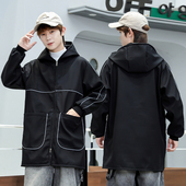 加大加肥劳保 围裙薄款 男士 加绒罩衣秋冬防水工作服成人大褂长袖