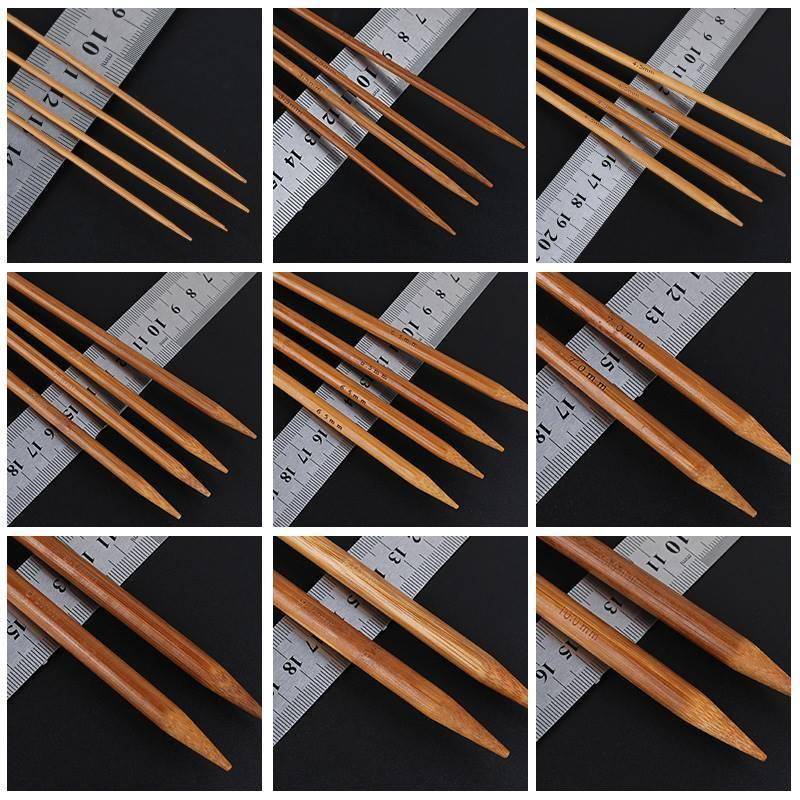 打毛衣针竹子14号竹炭毛线针编织工具手工织毛衣的棒针织围巾直针