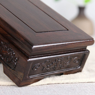 红木底座实木雕刻工艺品摆件底座长方形石头奇石花盆佛像底座托架