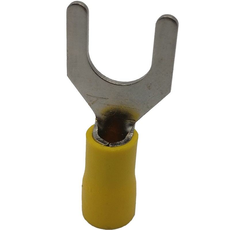 4-6平方电线连接头端头导电铜接线柱冷压叉形开口预绝缘端子SV5.5